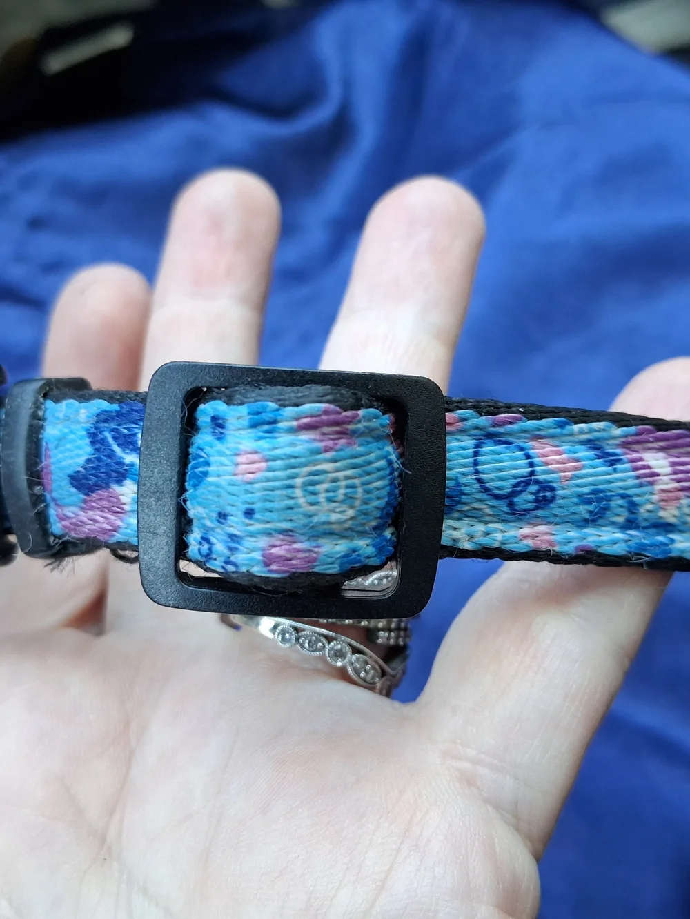 Coastal Unisex Small Blue Mermaid Patterned Dog Collar